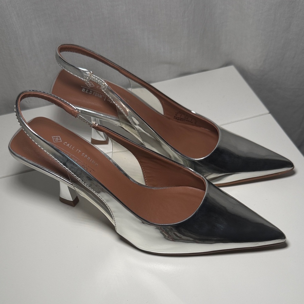 Call It Spring Metallic Silver Heels